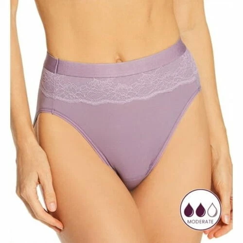 Bali DFLLH1 Beautifully Confident Leak Protection Hi-Cut Panty Purple 7