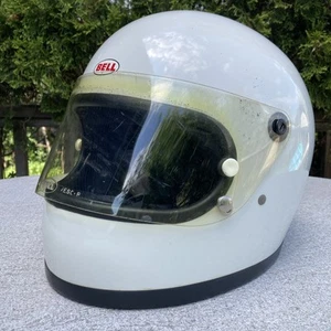 Vintage BELL STAR II 2 Motorcycle Fullface Helmet White 7 3/4 62cm - Picture 1 of 15