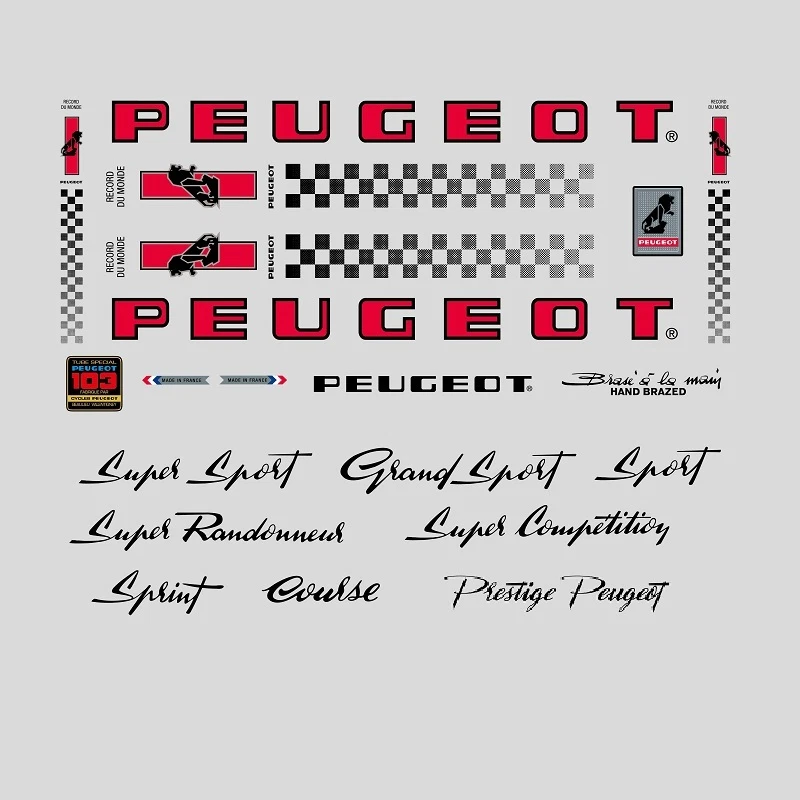 BICYCLEDECALS.NET Peugeot PX10, PY10 Bicycle Aufkleber - Decals - Transfers - Nr.0356