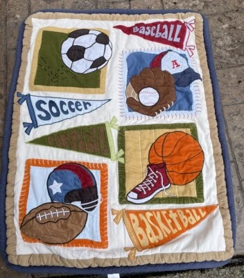 "Manta para bebé Small Wonders pelotas deportivas fútbol fútbol etc 28x36"" decoración" Foto 1 de 4