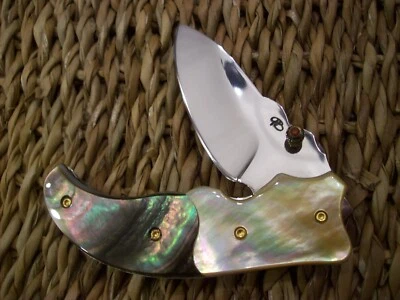 CUSTOM THAILAND KNIFE / MOTHER OF PEARL / BLACK PEARL / NEW 2017 - Image 1 of 4