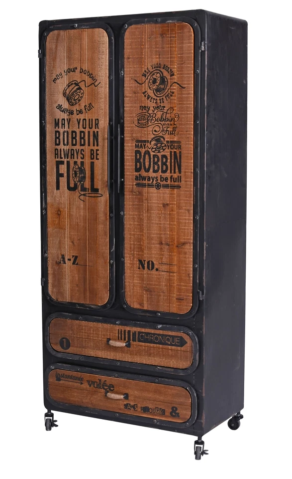 Loft Kleiderschrank Retro Garderobenschrank Industrial Design Wäscheschrank XXL  - Bild 1 von 4