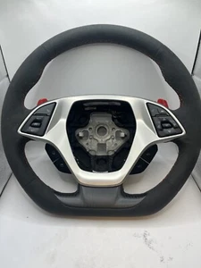 2017 C7 Corvette Genuine GM Steering Wheel Black Suede w Red Stitching 84805017 - Picture 1 of 3
