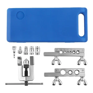Flaring Tool Kit w/ Swivel Type Swaging Adapters 45 Degree Tubing 1/8 to 3/4" - Picture 1 of 10