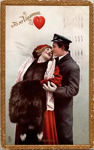 Romantica coppia pellicce Speedwell Motor Ways Tuck's Valentine 164 cartolina in rilievo - Foto 1 di 3