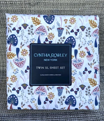 Cynthia Rowley Mushrooms Flowers Cottage Microfiber TWIN XL Sheet Set 3pc - Image 1 of 4