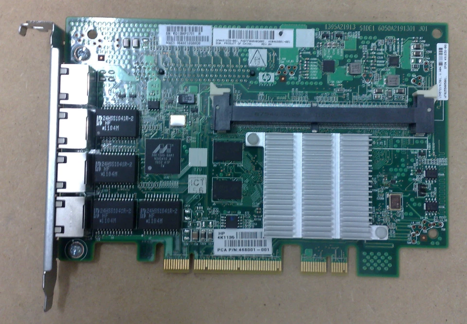 HP 468001-001 Quad Port Gigabit Network PCI-E Card - Immagine 1 di 1