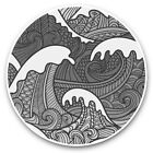 2 x Vinyl Stickers 15cm (bw) - Surf Wave Japanese Style Drawing  #35761