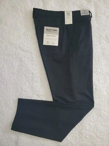 32 x 30 Kenneth Cole Reaction Herren Stretch Shadow Check schmal schwarz vorne flach Hose - Bild 1 von 7