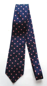 Vintage YSL Yves Saint Laurent Silk Neck Tie Navy w/Pink Dots Made in USA - Picture 1 of 3