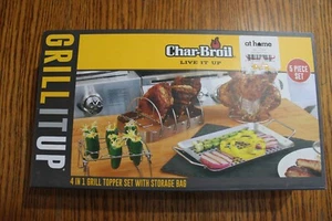 New Char-Broil 5 Pc Grilling Tool Set Jalapeno Poppers Chicken Ribs Storage Bag - Picture 1 of 6