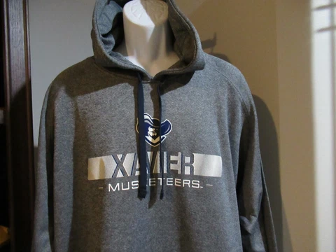 Xavier Musketeers Hoodie Sweatshirt Men's 2XL new with tags Free Ship Cover