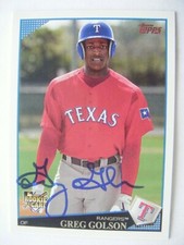 GREG GOLSON signed YANKEES RANGERS 2009 Topps baseball card AUTO Autographed 121