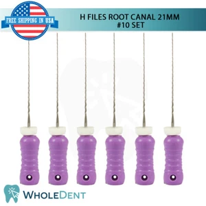 H-Feilen Wurzelkanal 21 mm Hand Ende Dental Heckenstrom 6 Stück Packung Reibahlen #10 - Bild 1 von 4