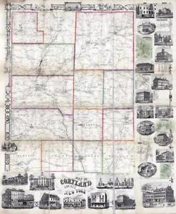 1855 Map of Cortland County New York from actual surveys - Picture 1 of 4