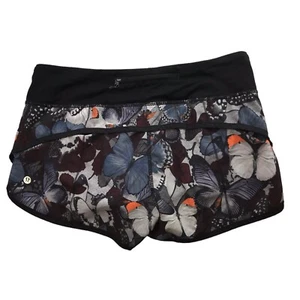 LULULEMON Running Shorts Women's 6 (Medium) Butterfly Print Blue Purple Athletic - Picture 1 of 13