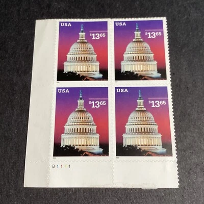 Scott#3648 Capital Dome Express Mail Plate Block Of 4 Stamps MNH-2002-US - Image 1 of 2