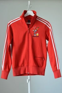 Felpa vintage Adidas X Disney rara pippa rossa cerniera completa donna taglia M - Foto 1 di 8