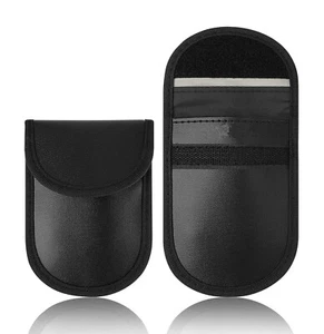 Faraday Bag for Key Fob Cage Protector - Car RFID Signal Blocking 2 PACK - Picture 1 of 6