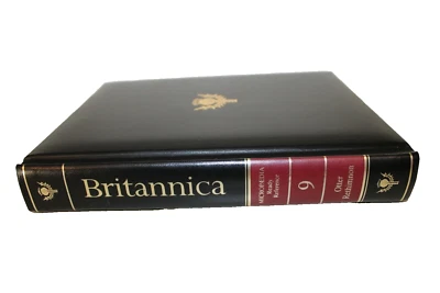 1987 VOLUME 9 Encyclopedia Britannica 15th Edition Otter Rethimnon Black Leather - Image 1 of 4