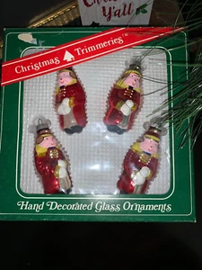 Bradford Navidad Trimmeries 4 Vidrio Soldados Adornos De Colección RARO - Imagen 1 de 10
