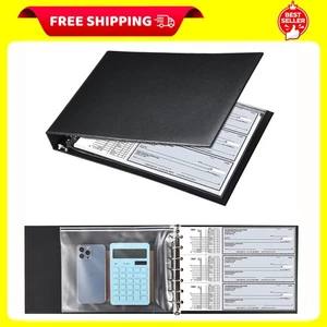 7 Ring Check Binder, 3-On-A-Page Business Checkbook Holder, 500 Checks Capacity, - Picture 1 of 8