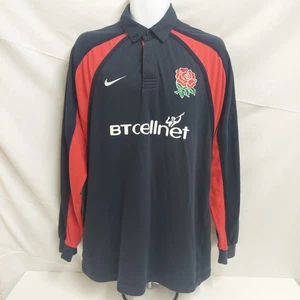 England Rugby Union Trikot Away 2001 2002 NIKE Langarm MEDIUM BT CELLNET - Bild 1 von 14