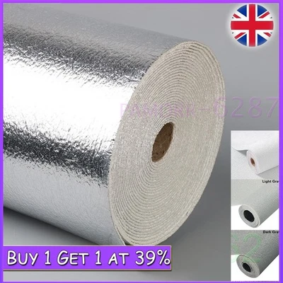 10M Thicken Self Adhesive Thermal Waterproof Wallpaper White Linen Wall Sticker - Image 1 of 4
