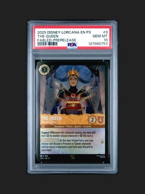 2025 Disney Lorcana The Queen - Conceited Ruler 3/P3 EN Pre-Release Promo PSA 10 - Image 1 of 2