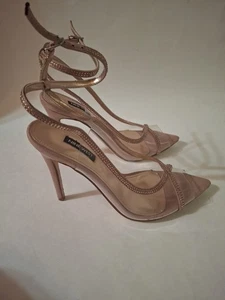 Nine West transparente transparente durchsichtige Slinback Strass Absätze Größe 7M - Bild 1 von 10