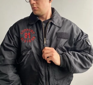 Hells Angels Support 81 Riviera Black MA-1 Reversible Bomber Jacket PARKS Size L - Picture 1 of 17