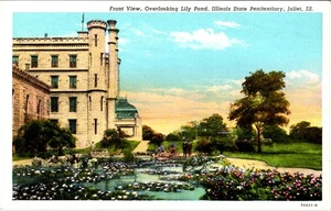 Front View, Illinois State Penitentiary, JOLIET, Illinois Postcard - Curt Teich - Picture 1 of 2