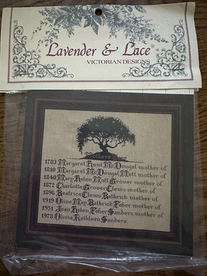  Lavender & Lace MOTHER'S TREE 38 Counted Cross Stitch Pattern NEW  - Image 1 of 3