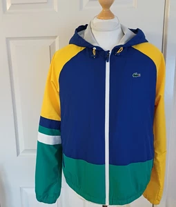 Lacoste Sport Silicon Crocodile Hooded Jacket Size 5/Large/46" 100% Genuine - Picture 1 of 10