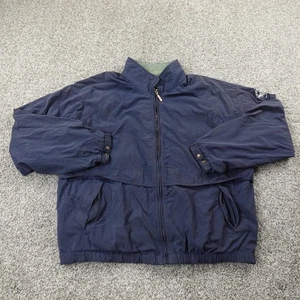VTG Dockers Jacket Mens L Blue Golf Windbreaker Full Zip Bomber Coat Nylon 90s - Picture 1 of 12