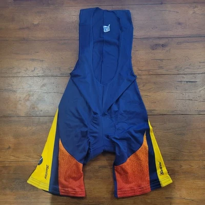 SMS Santini Mens XXXL Cycling Bibshorts Italy 8" 16" (8/10) 3XL Navy Blue Yellow - Image 1 of 4