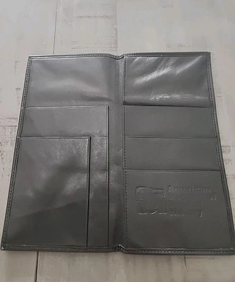 Schwarze Leder Geldbörse American Museum Naturgeschichte für Reisepass Reisepapiere - Bild 1 von 4