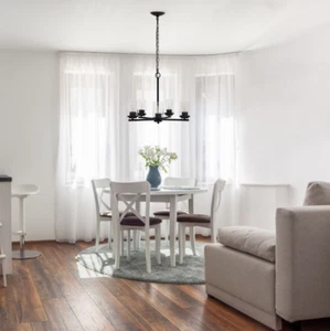 Lalia Home 5-Light 20.5" Classic Contemporary Clear Glass and Metal Hanging - Picture 1 of 21