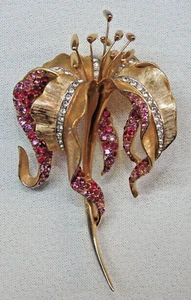 Broche Flor Enorme Vintage Raro MARCEL BOUCHER 7847p Firmado Tono Dorado 294k - Imagen 1 de 2