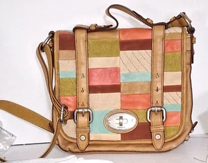 A Relic Crossbody Satchel Messenger Bag Purse Patchwork Cottagecore Leather - Picture 1 of 15