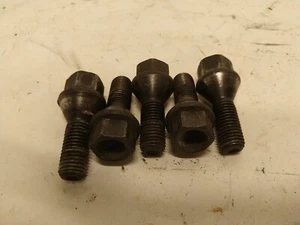 BMW E36 E38 E39 E46 E90 OEM Black Wheel Lugs Lug Nuts Bolts (5) M12x1.5 6781150 - Picture 1 of 1