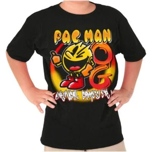Retro PACMAN Airbrushed OG Original Gamester Youth Crewneck T Shirts Boy or Girl - Picture 1 of 8