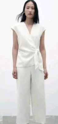 Mono ZARA Pierna Ancha Nuevo con Etiquetas Mameluco Cóctel Parte Noche Salida Boda Talla M  Foto 1 de 4