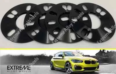 Alloy Wheel Spacers 5mm For Volvo 140 164 240 260 740 760 850 Black 5X108 65.1 - Image 1 of 4