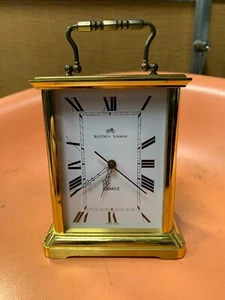 Matthe Norman Carriage Clock Quartz inscribed 1984 St Johns Riverside Hospital - Picture 1 of 5