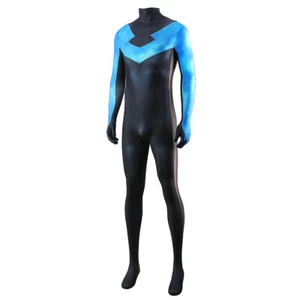 The Nightwing Jumpsuit Superhero Bodysuit Spandex Cosplay Costume Halloween Suit - Picture 1 of 14