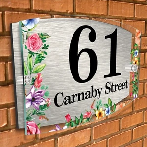 House Sign Personalised Door Number Plaque Door Sign Custom Plaques Name Plate - Picture 1 of 70