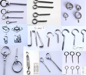 HAKEN Schraubhaken Edelstahl VA Ösenschraube Ringschrauben HAKEN-SCHRAUBEN - Bild 1 von 9