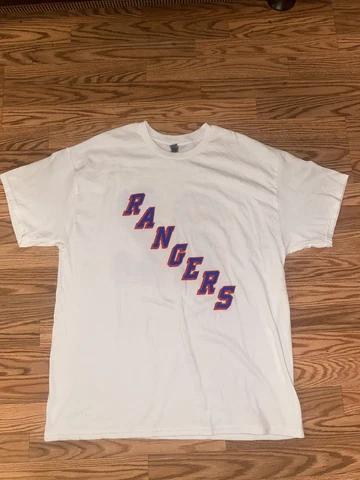 NEW YORK RANGERS TSHIRT | GILDAN WHITE NY RANGERS TSHIRT LARGE WHITE TEE Cover