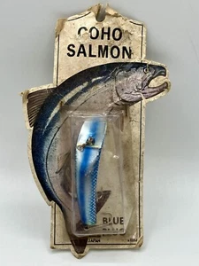 Esca cardata spina blu salmone Coho vintage - stile antico Lazy Ike - Foto 1 di 3